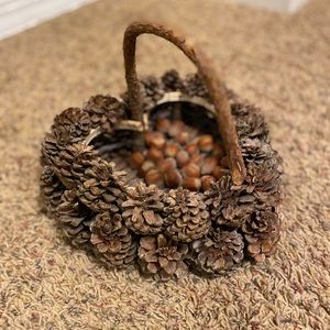 Beautiful pine cone flower girl basket-can be used for home décor